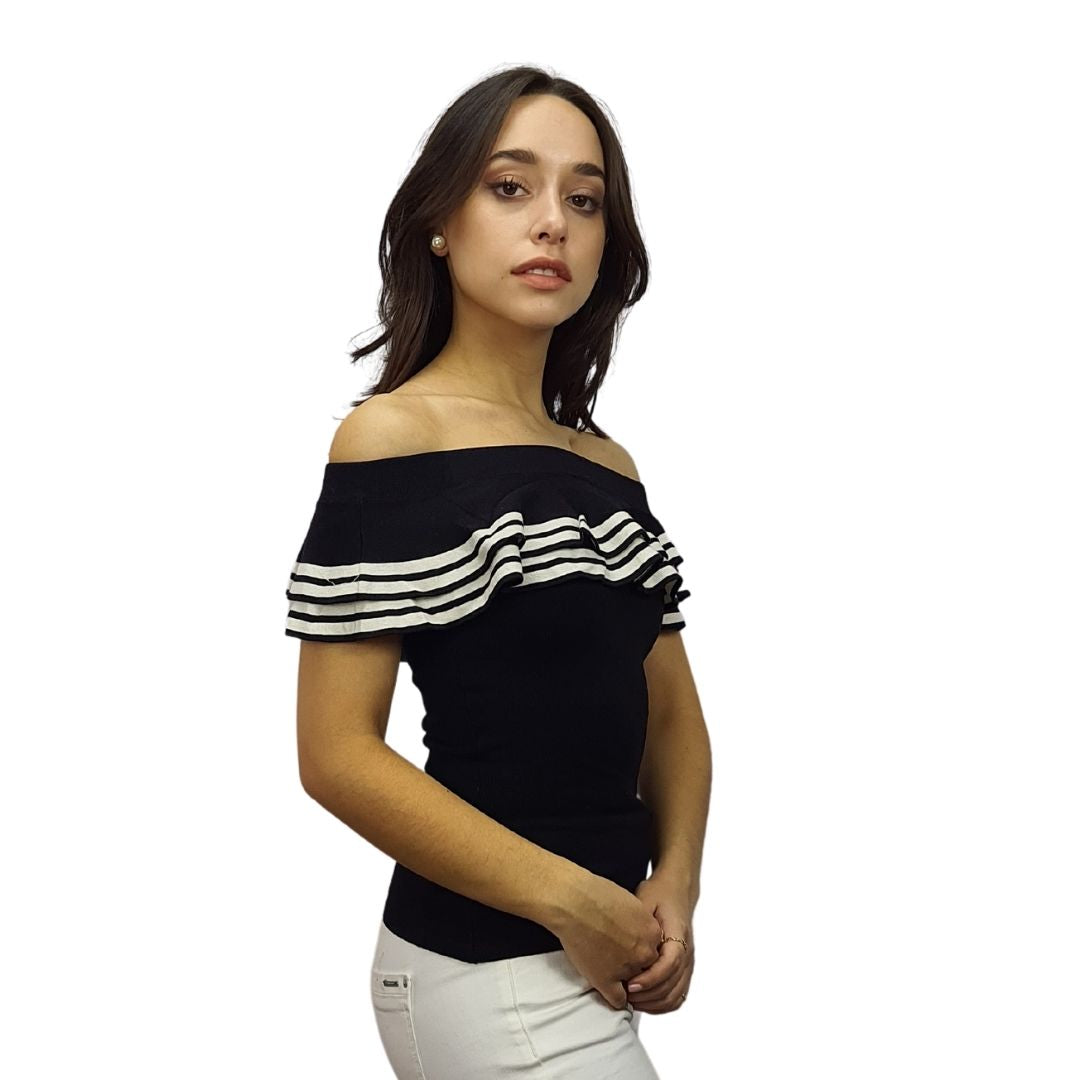 Blusa Vero Moda Negro Style FANCY S/L KNIT(NL)