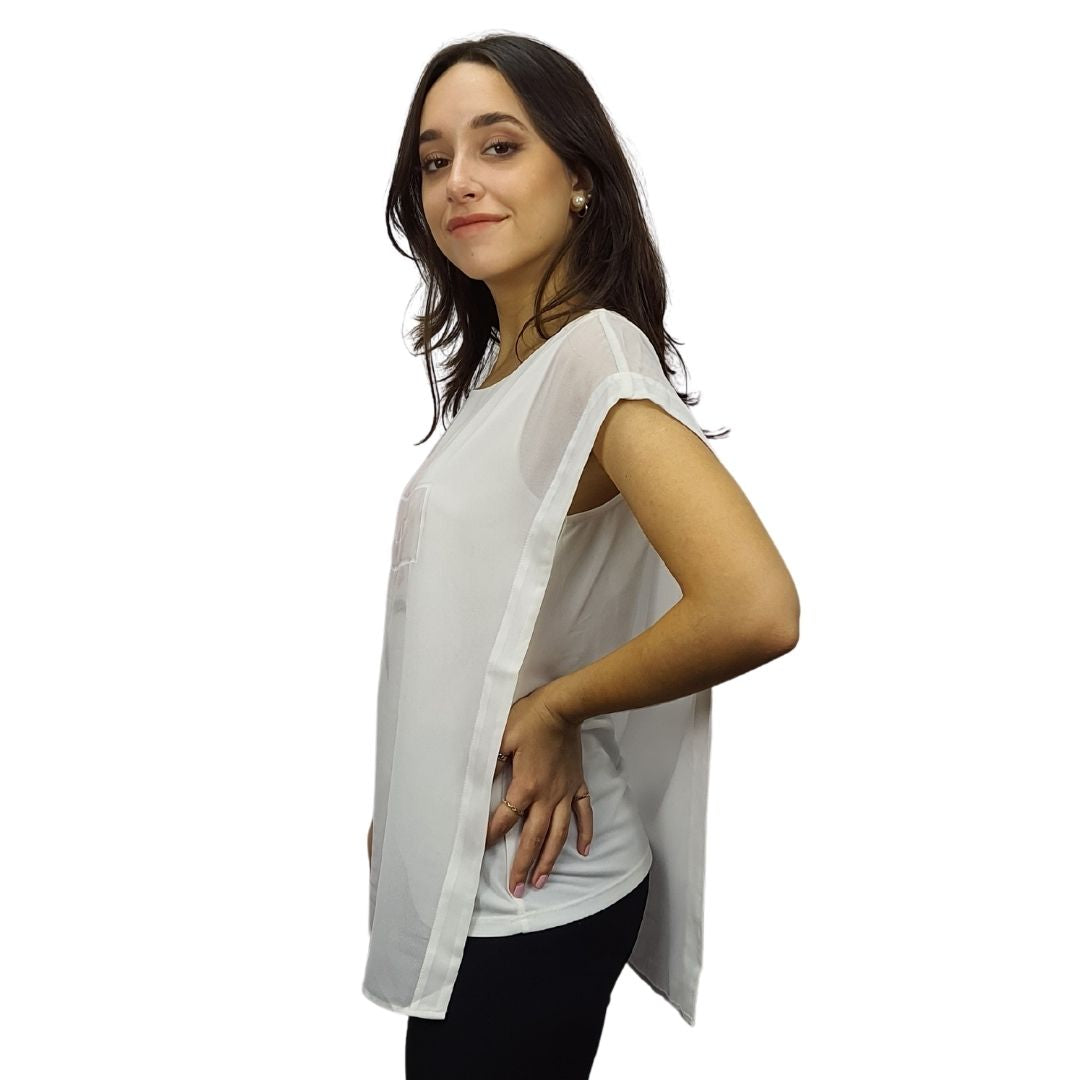 Blusa Vero Moda Blanco Style LUCIA FLOWER S/S TOP(TP-EC-2)