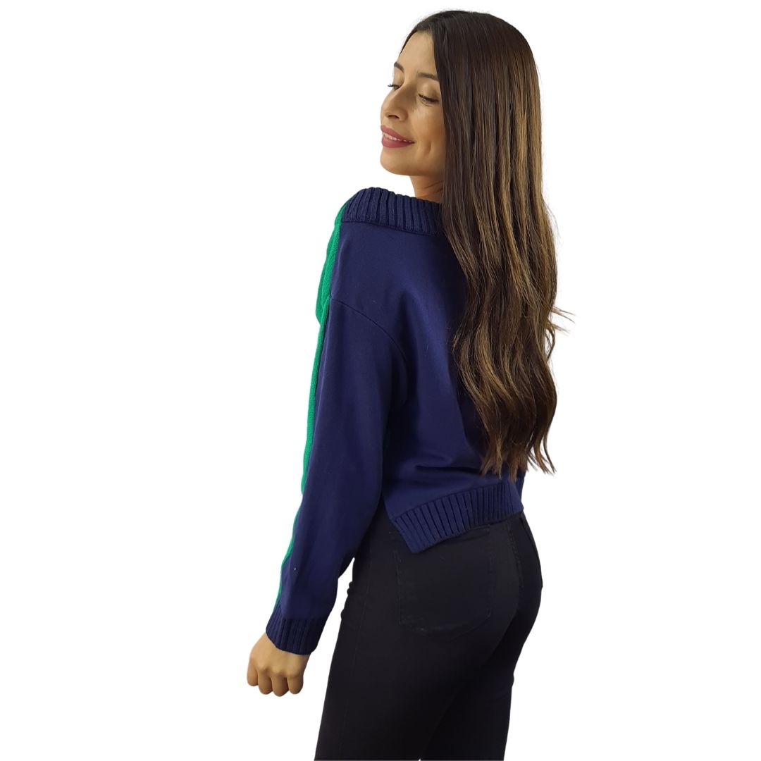 Sweater Vero Moda Verde y Azul Style JAYNE L/S SWEAT(HOMEWEAR)