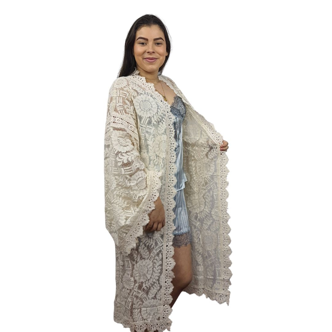 Bata de Pijama Vero Moda Beige Style LAUGH L/S ROBE(HOMEWEAR)