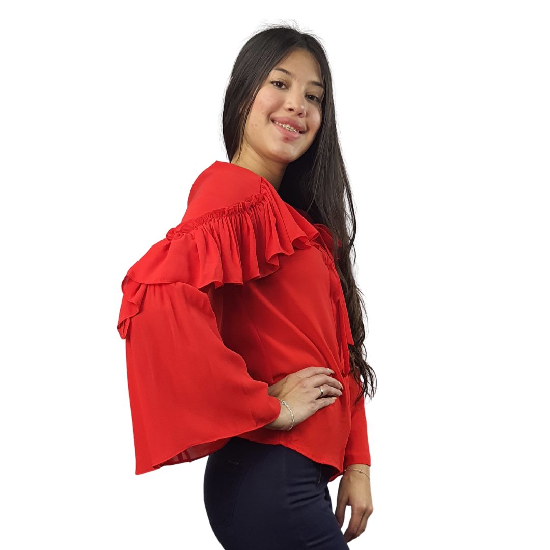 Blusa Vero Moda Rojo Style RAY L/S SHIRT(VMC-NR)