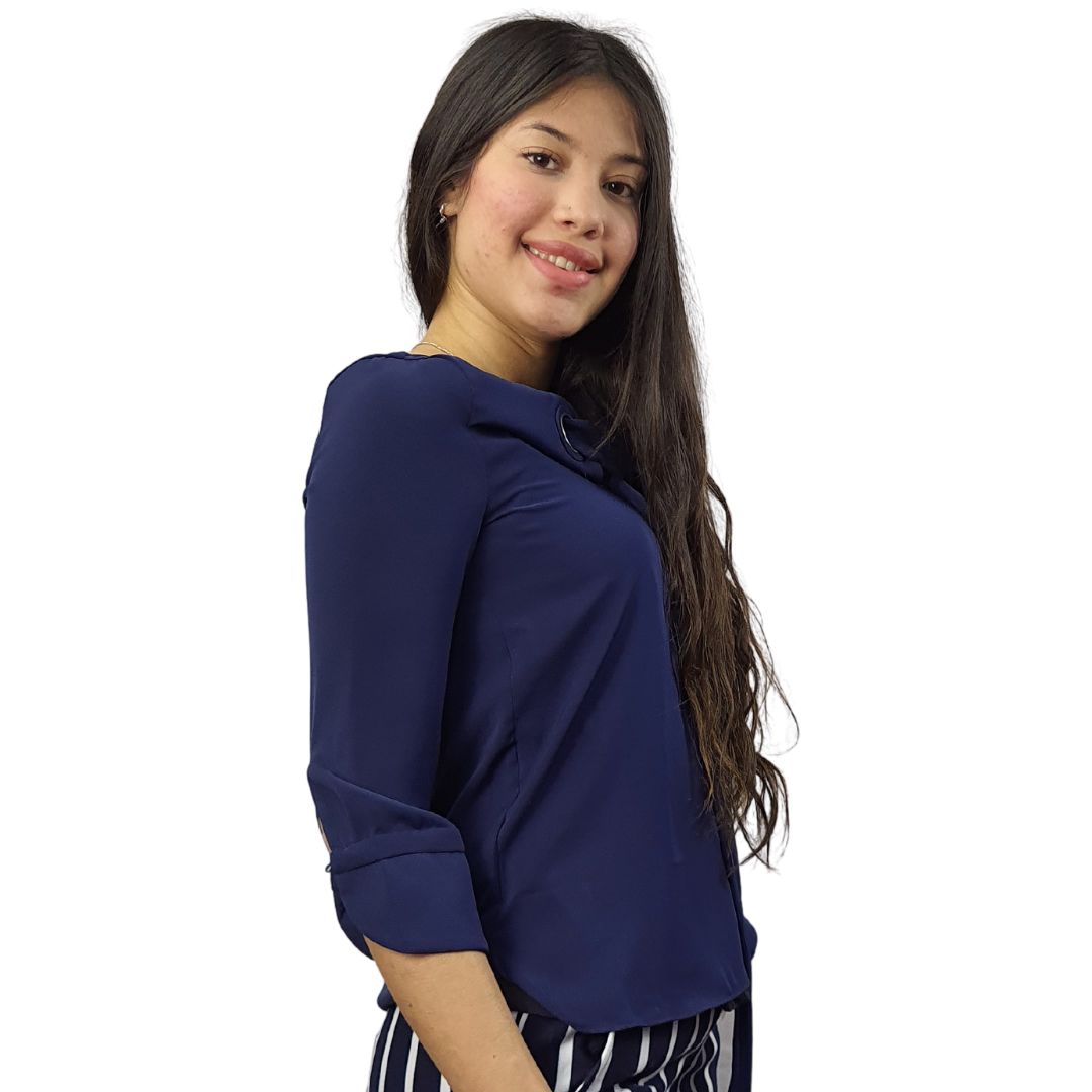 Blusa Vero Moda Azul Oscuro Style EILEEN 3/4 TOP(VMC-TP)
