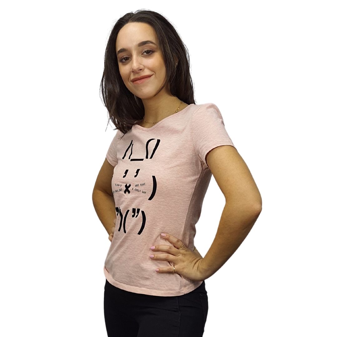 Polera Vero moda Rosado Style SMILE S/S TOP(MP)