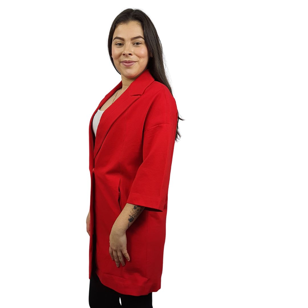 Blazer Vero Moda Rojo Style PENNY 7/8 SWEAT COAT(RN)