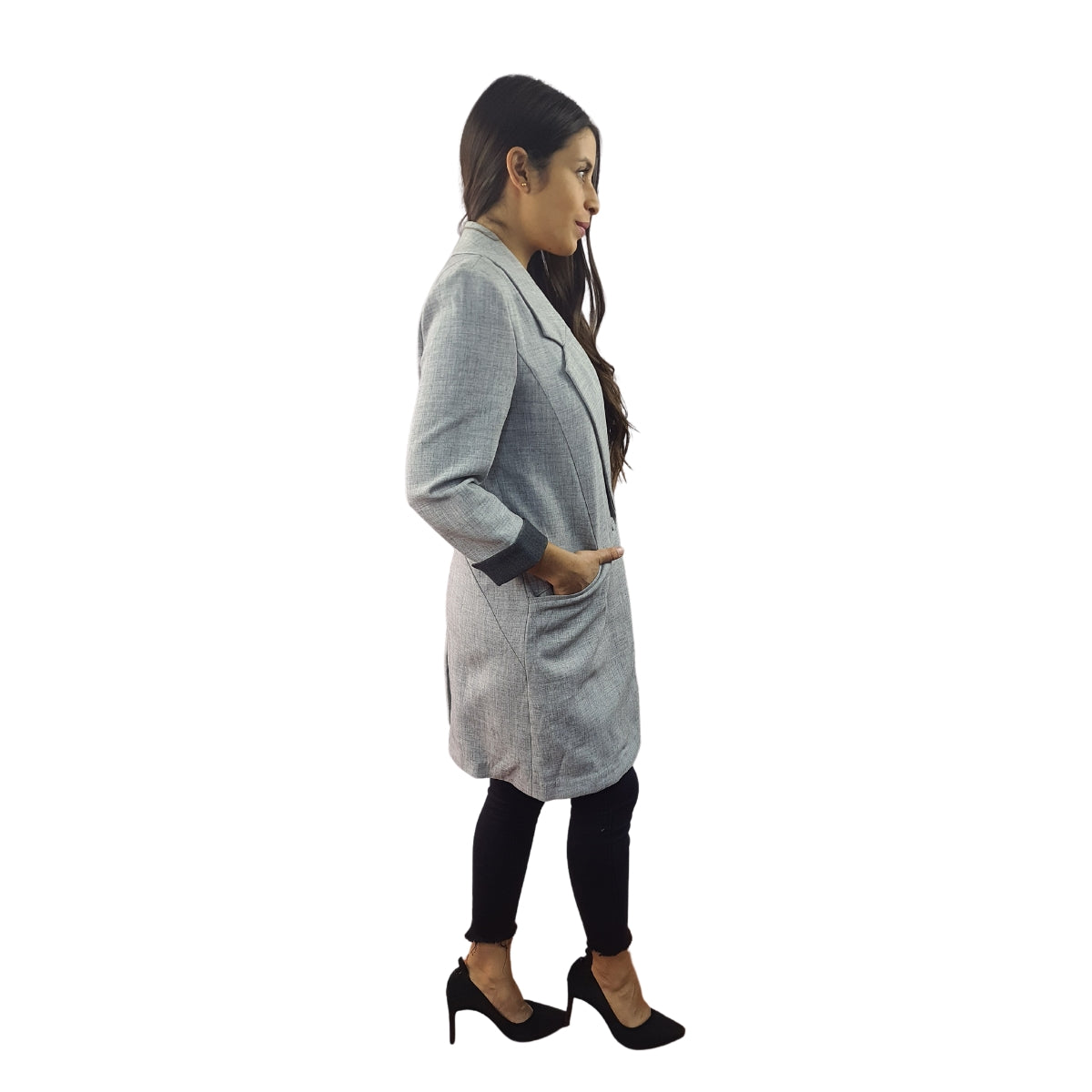 Blazer Vero Moda Gris Claro Style VIVANNA 7/8 BLAZER(VMC-EL)