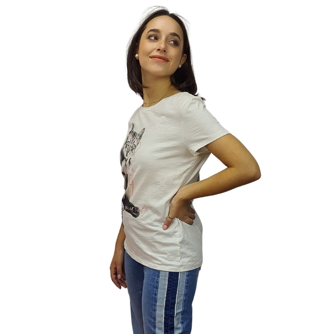 Polera Vero Moda Blanco Style MAGZINE S/S TOP(MP)