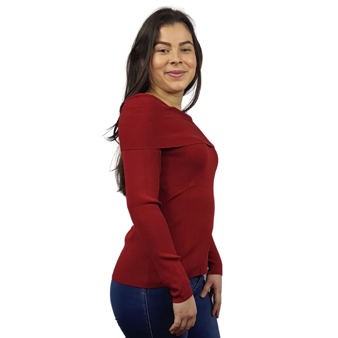 Blusa Vero Moda Burdeo Style CARRIE L/S KNIT(BT)