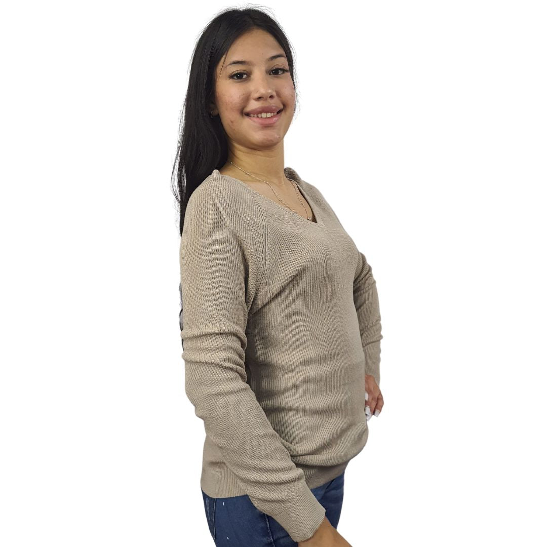 Sweater Vero Moda Beige Style EC BAMBOO L/S KNIT(UM)