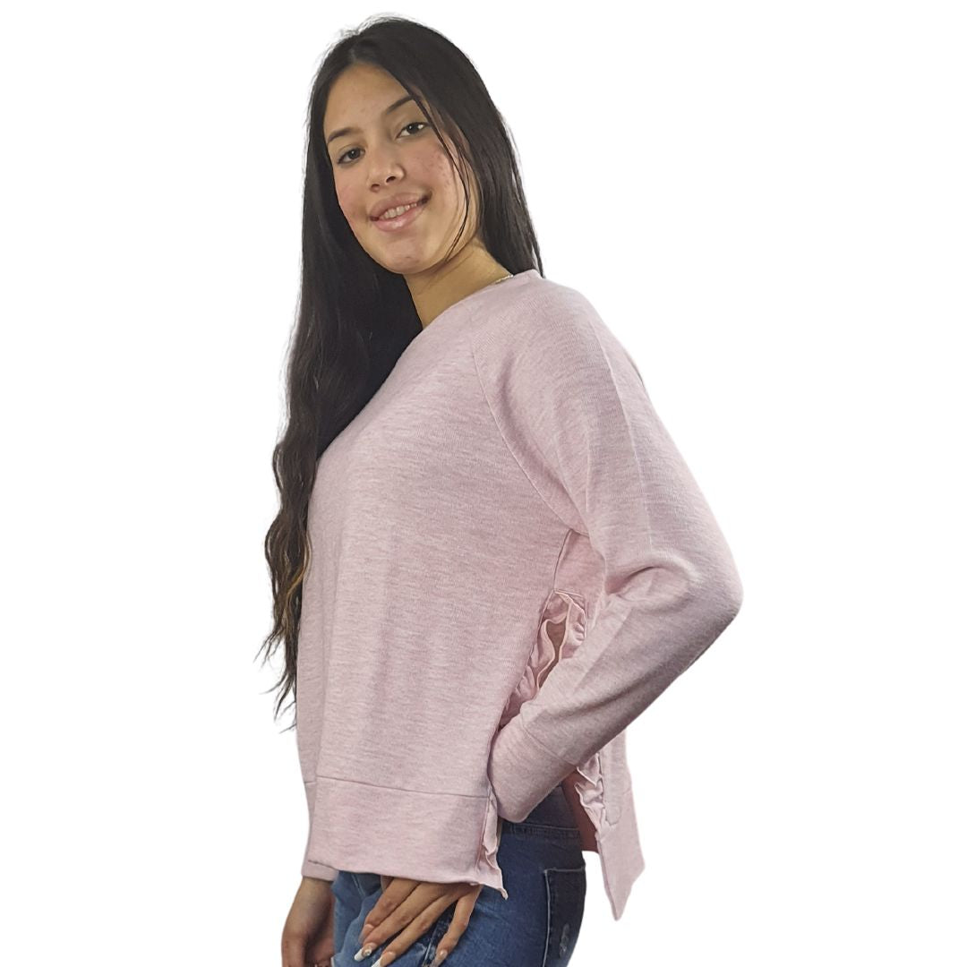 Sweater Vero Moda Rosado Vieja Style FLOUNCING L/S SWEAT(HOMEWEAR)