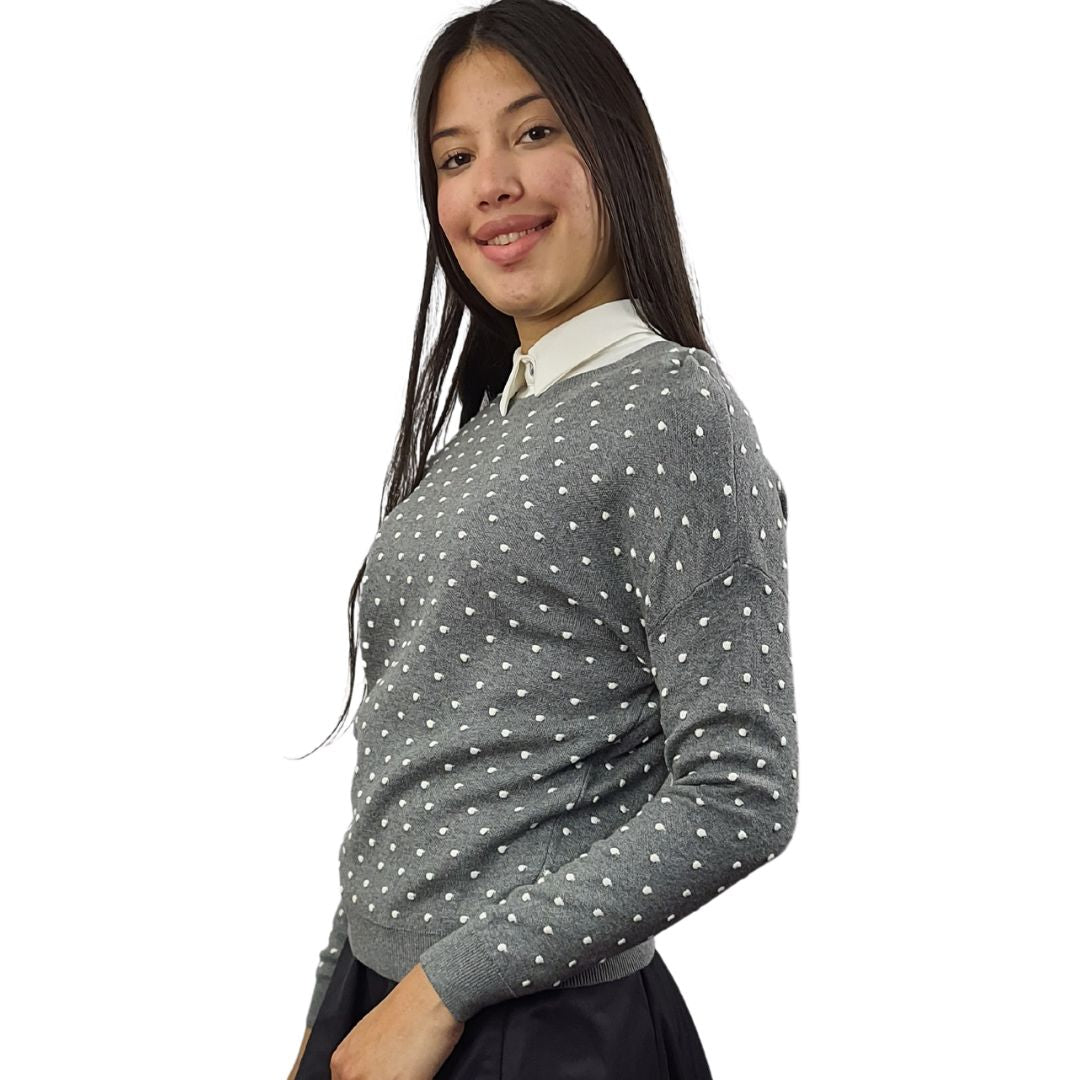 Sweater Vero Moda Gris Style DOTS L/S KNIT SET(MW-EC-2)