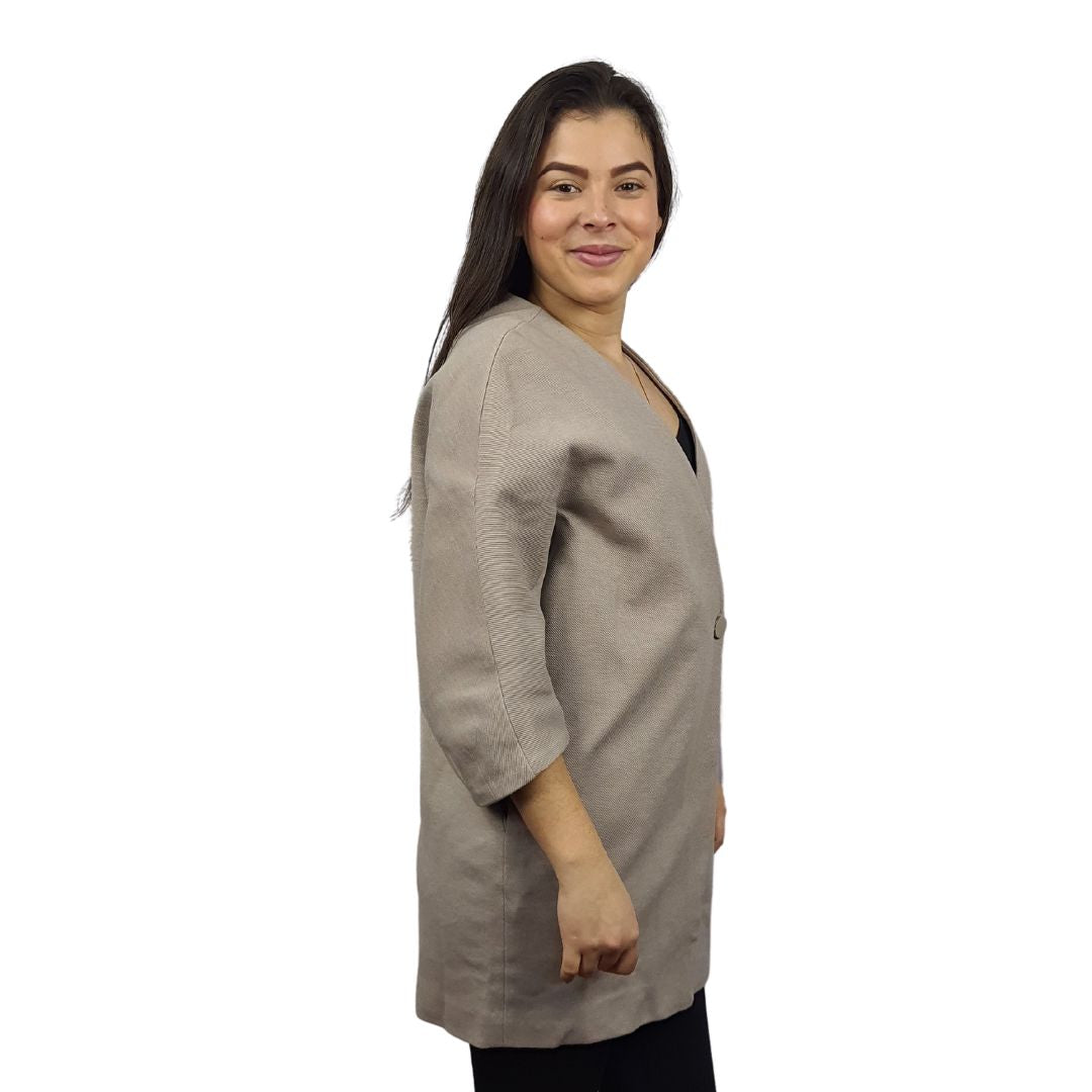 Blazer Vero Moda Beige Oscuro Style COCO 3/4 SWEAT COAT(VMC-MM)