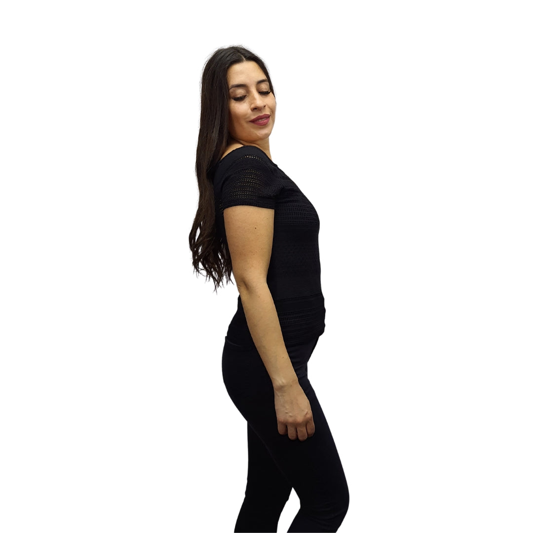 Blusa Vero Moda Negro Style AMY S/S TOP(TP)