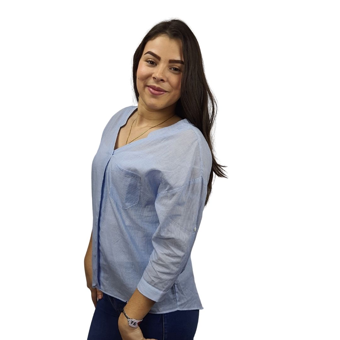 Blusa Vero Moda Azul Claro Style MARK 3/4 TOP(TP)