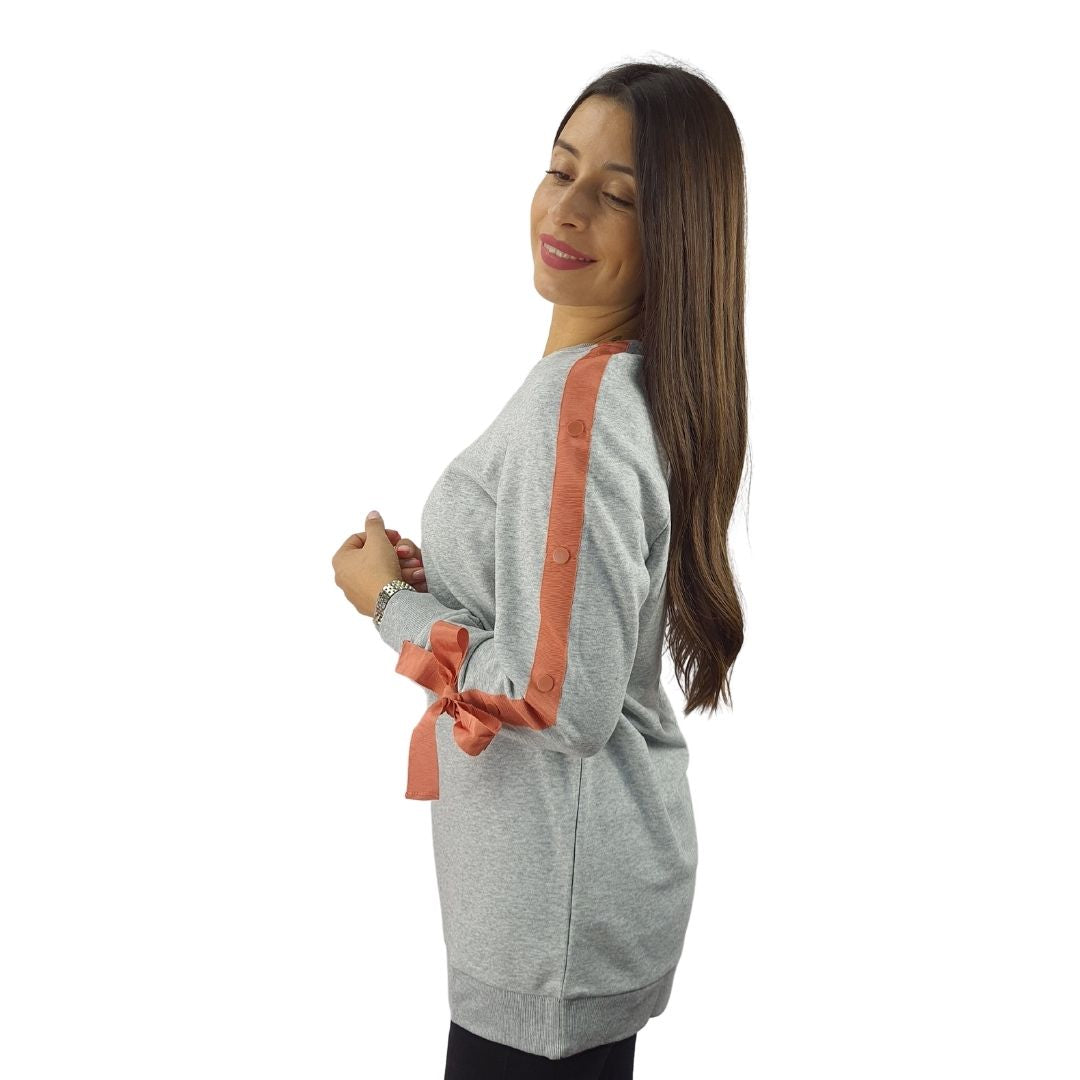 Sweater Vero Moda Gris Style BEATA L/S SWEAT(HOMEWEAR)