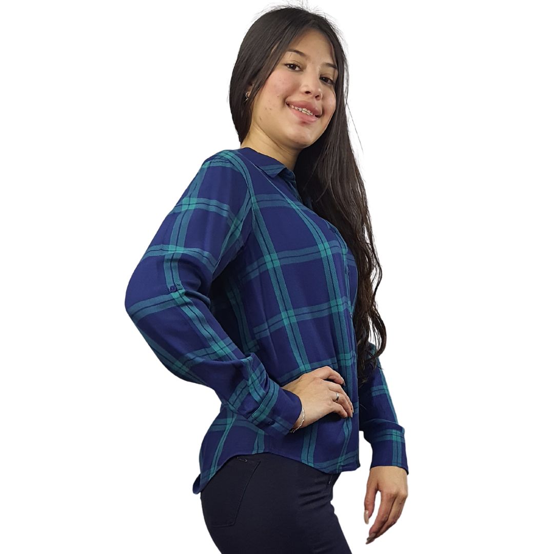 Blusa Vero Moda Verde Esmeralda Style WISTARIA MULTI TARTAN L/S SHIRT(SL)