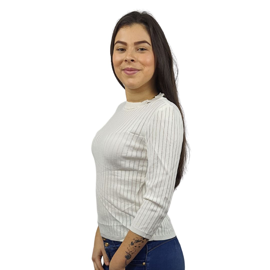 Blusa Vero Moda Blanco Style LEONARDO 3/4 KNIT(VMC-TP)