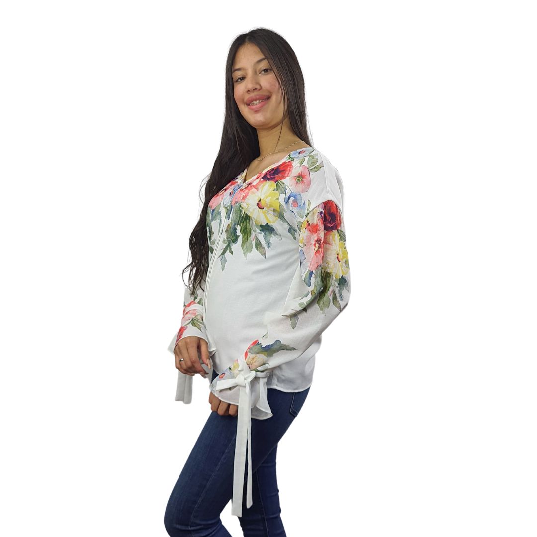 Blusa Vero Moda Blanco Style FOMELO L/S SHIRT(VMC-NN)
