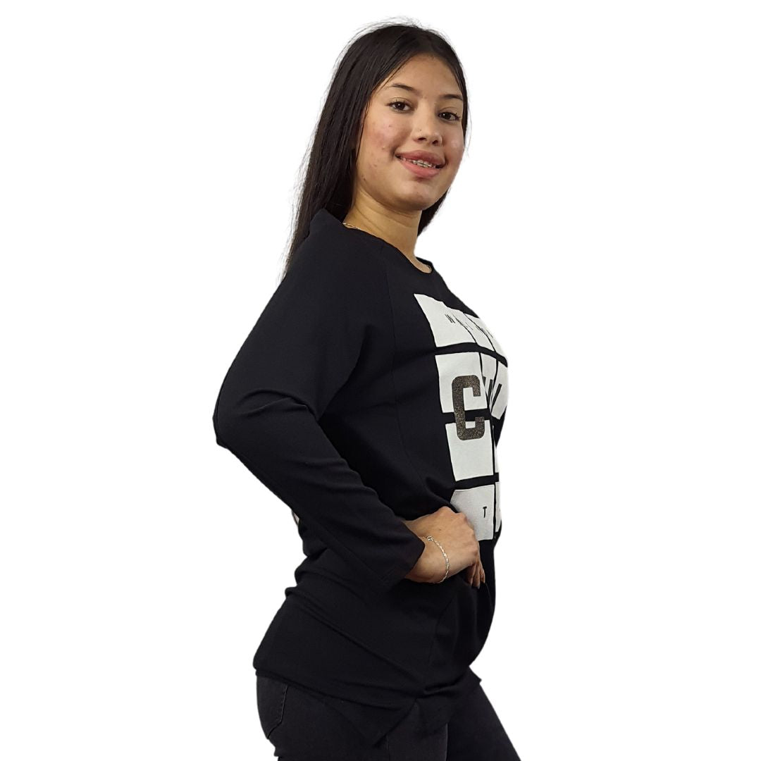 Blusa Vero Moda Negro Style CADIA L/S TOP(UM)