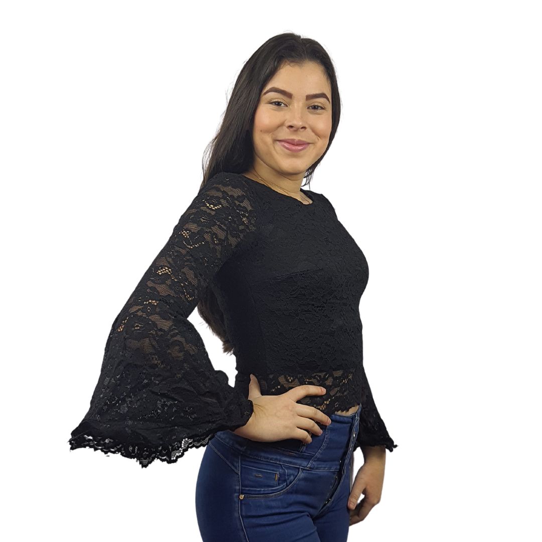 BLusa Vero Moda Negro Style KAMA L/S TOP(BT)