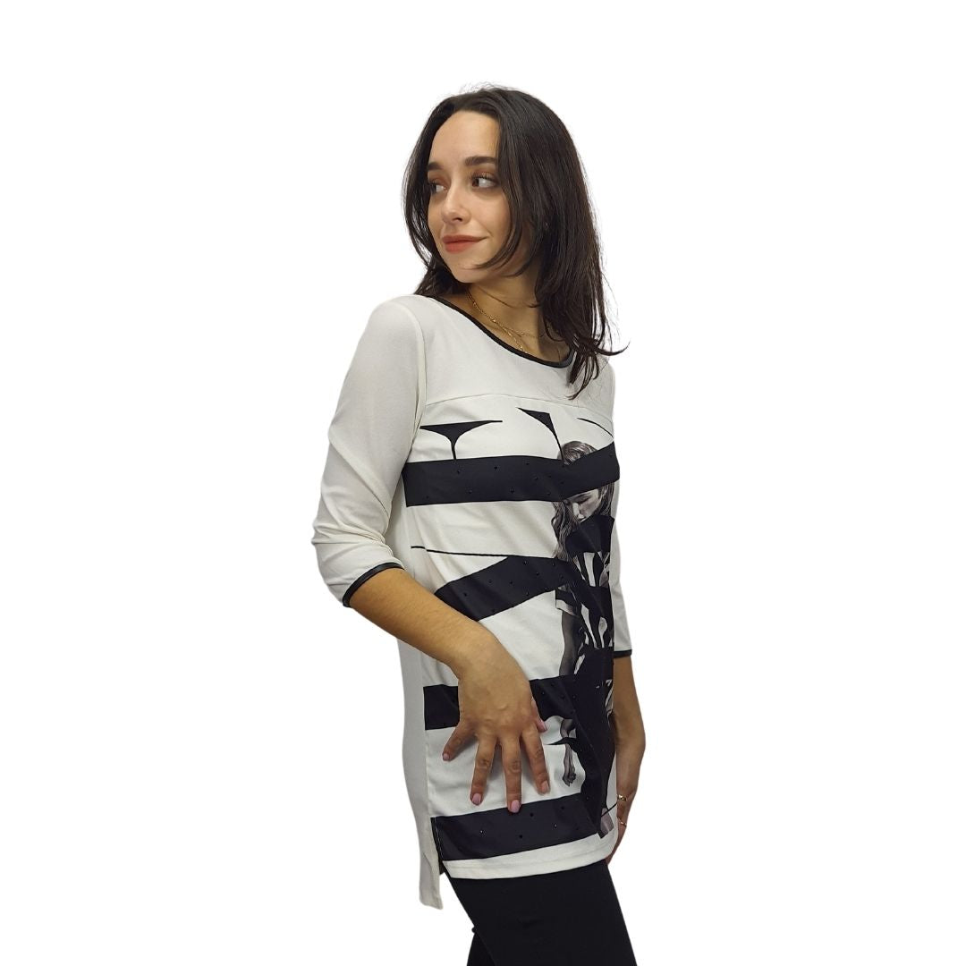 Blusa Vero Moda Blanco Style MICA 3/4 LONG TOP(MW-ET-2)