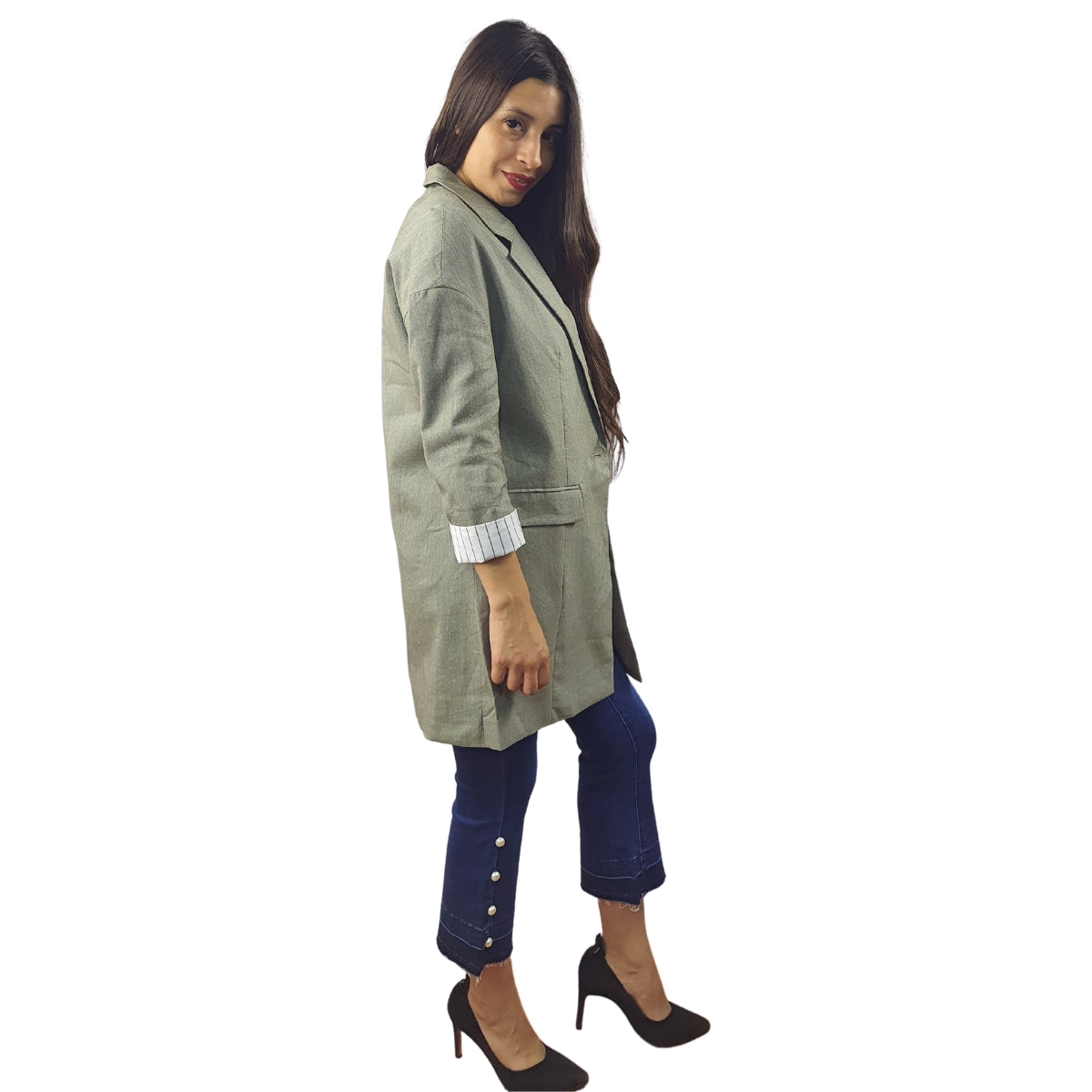 Blazer Vero Moda Verde Style BETTY 3/4 LONG BLAZER(BN-EC-2)