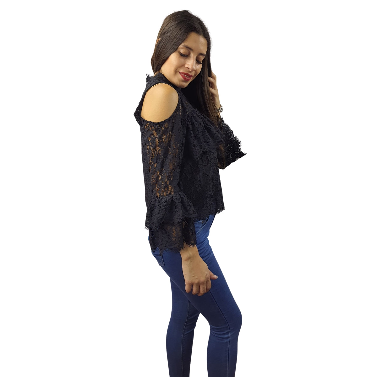 Blusa Vero Moda Negro Style SCOTT 7/8 TOP(NR)