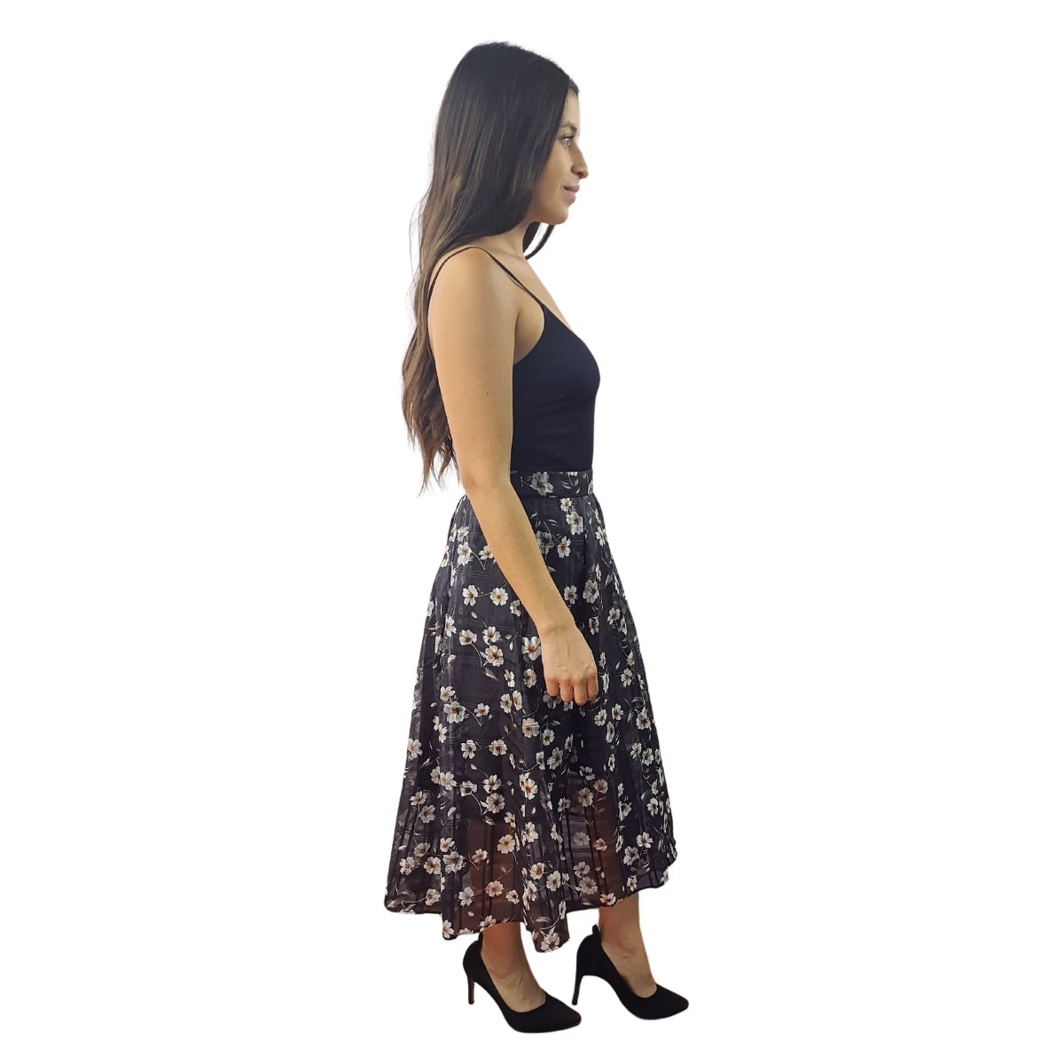 Falda Vero Moda Negro Style JULIA MIDI SKIRT(VMC-BN-ET-3)