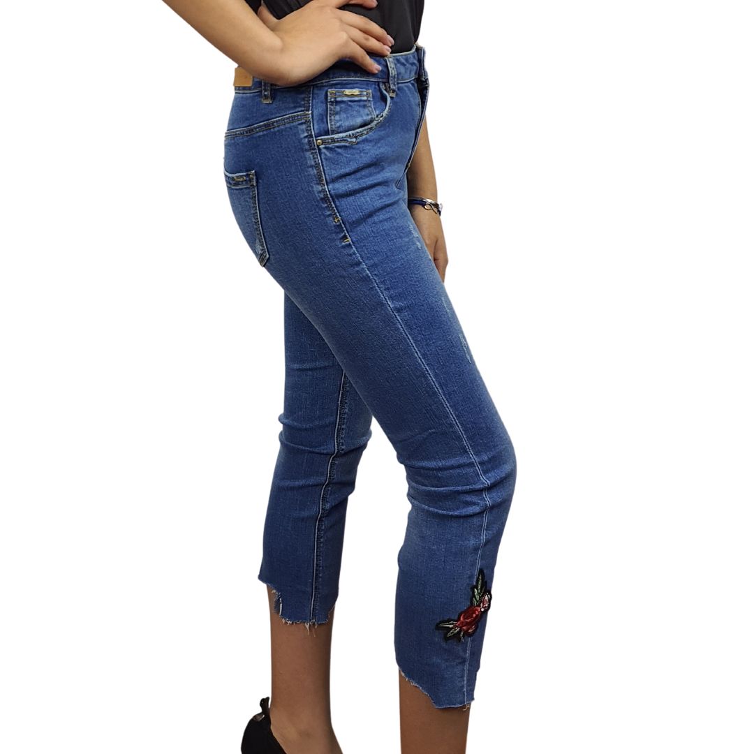 Jeans Vero Moda Azul Style TALLER 7/8 MW SLIM STRAIGHT JEANS(UR)