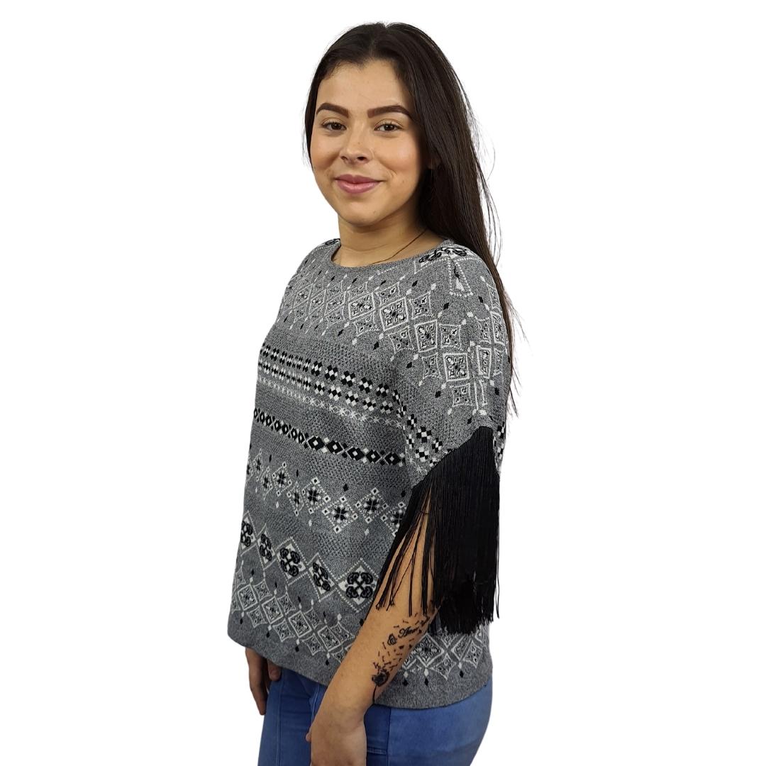Blusa Vero Moda Gris y Negro Style FLIPPER 1/2 KNIT(BT)