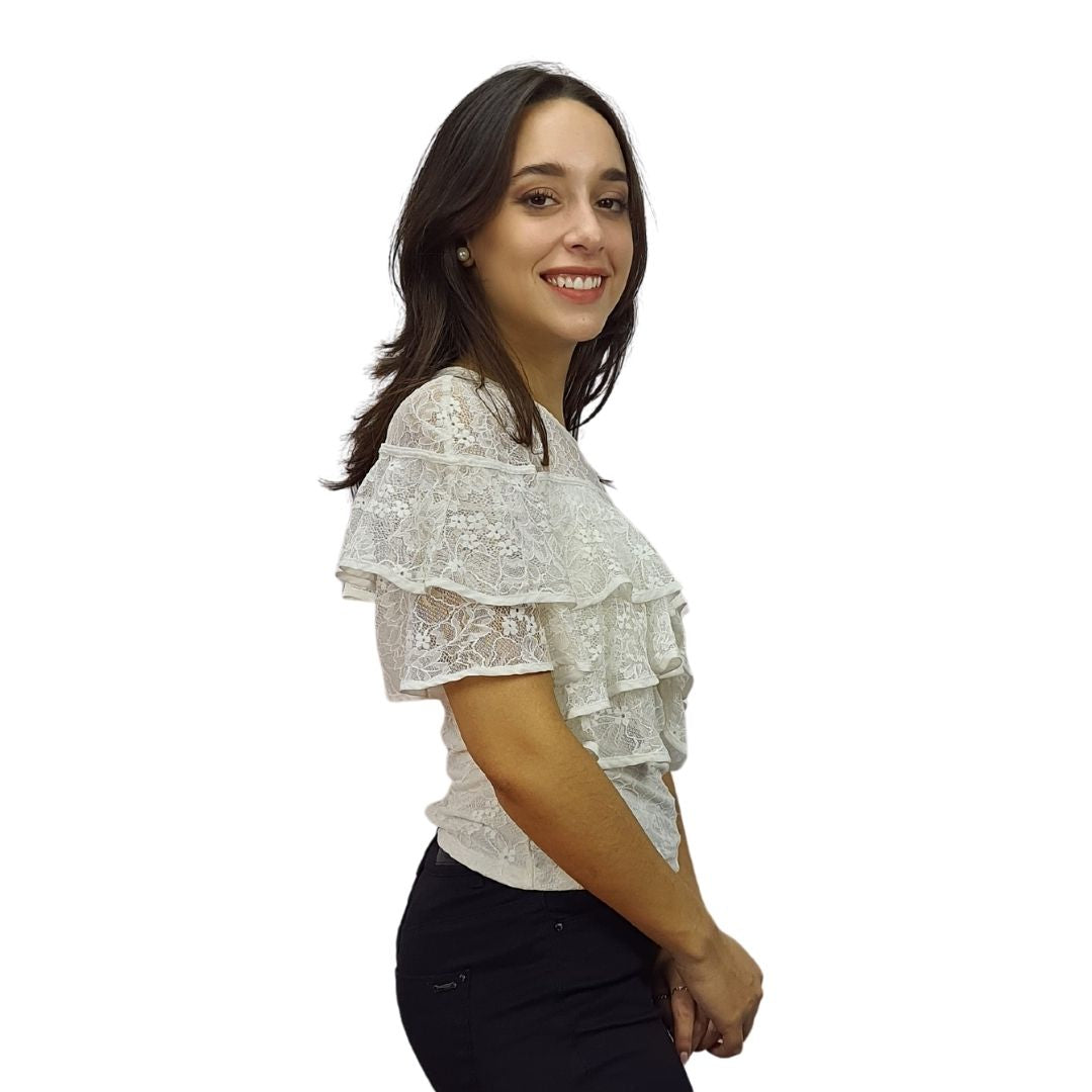 Top Vero Moda Blanco Style LOLITA 1/2 WOVEN TOP(VMC-NN)