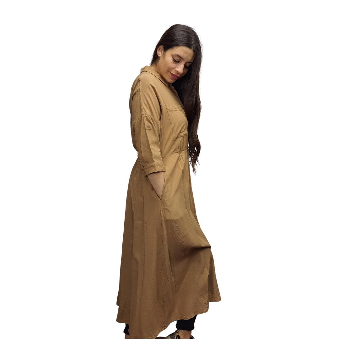 Vestido Vero Moda Marron Claro Style VAULT 1/2 SHIRT(FL)