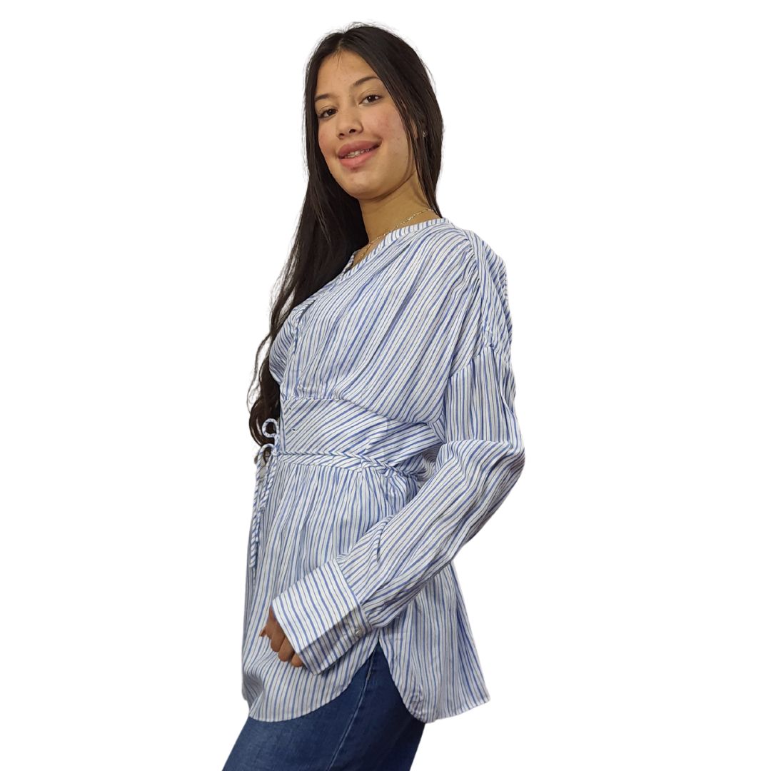 Blusa Vero Moda Azul Style SILHOUETTE L/S SHIRT(SL)