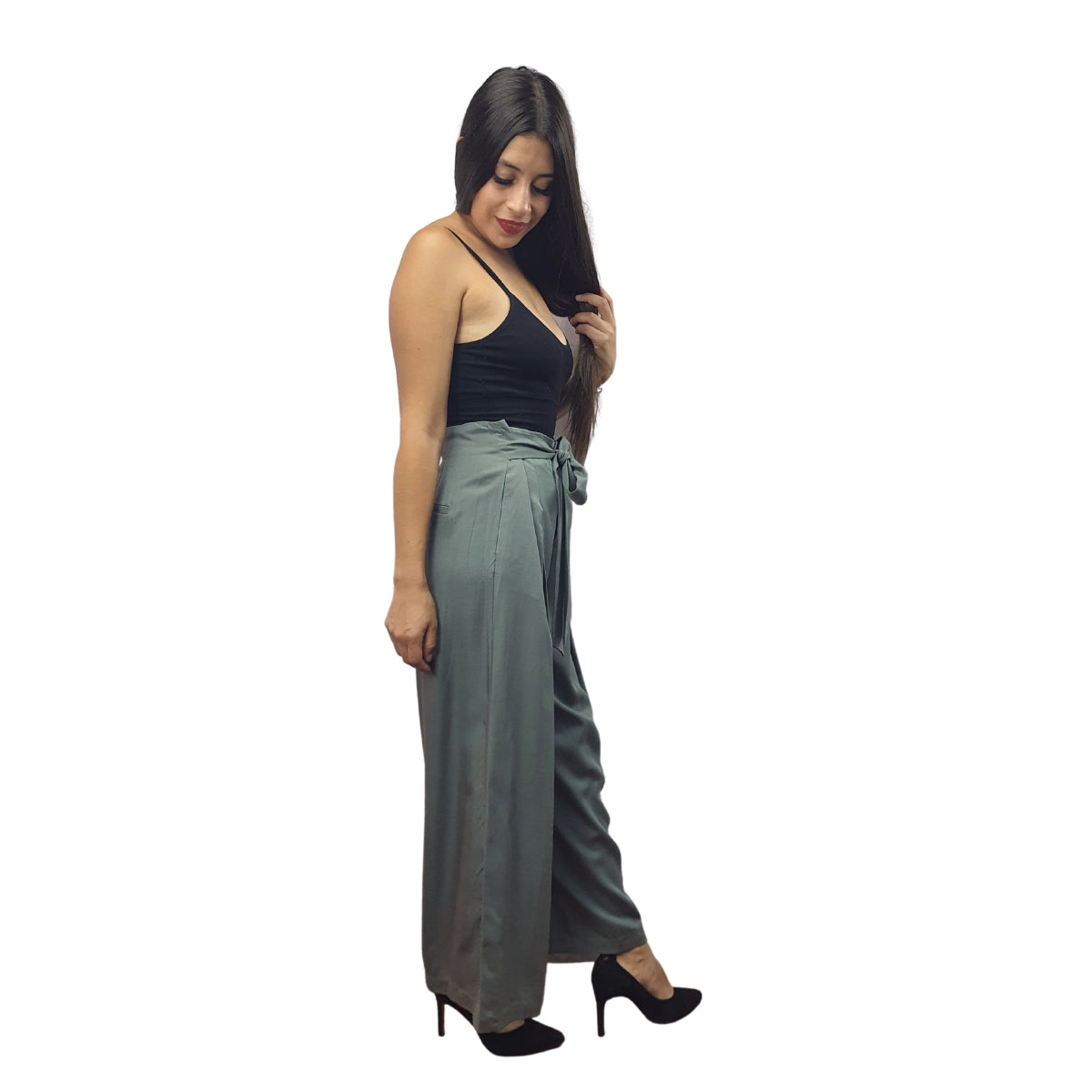 Pantalon Vero Moda Verde Style MARIO 9/10 WIDE PANTS(VMC-NR)