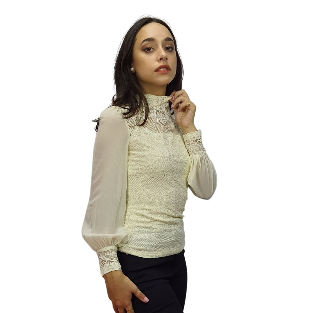 Blusa Vero Moda Blanco Style SARA L/S TOP(VMC-BN-ET-2)