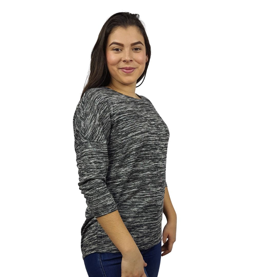 Blusa Vero Moda Gris Style EC ANNA 3/4 TOP(UM)