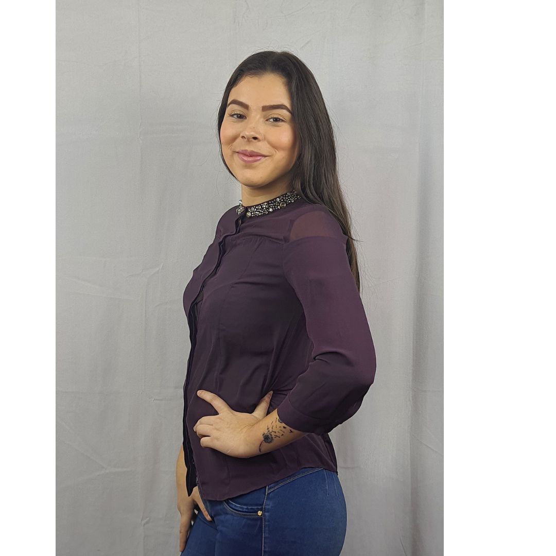 Blusa Vero Moda Purpura Style JASMINE 3/4 SHIRT(VMC-BN)