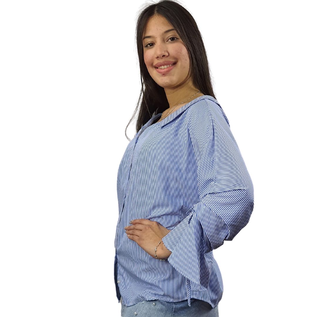 Blusa Vero Moda Azul Claro Style NICE STRIPE 3/4 SHIRT(SL)