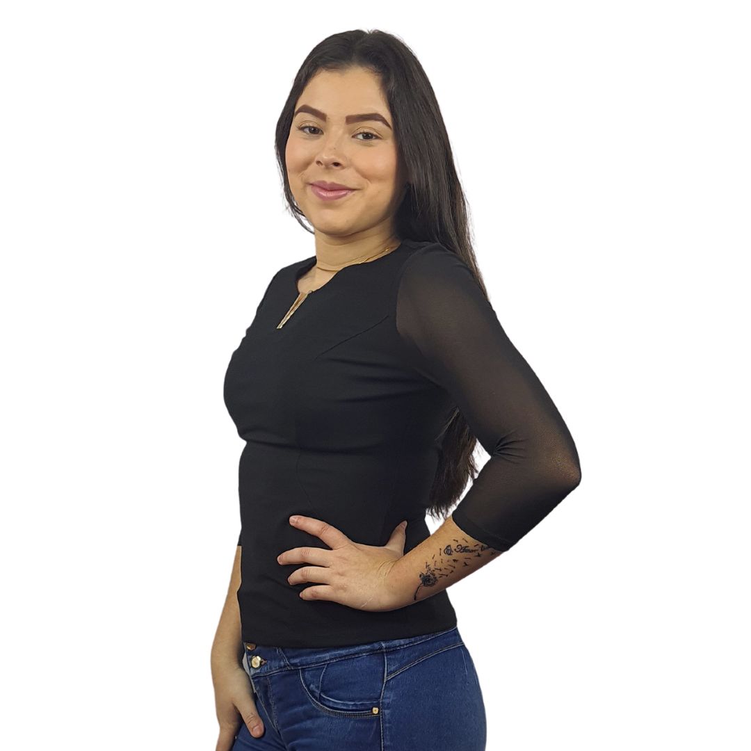 Blusa Vero Moda Negro Style TIFFANY 3/4 JERSEY TOP(VMC-UM)