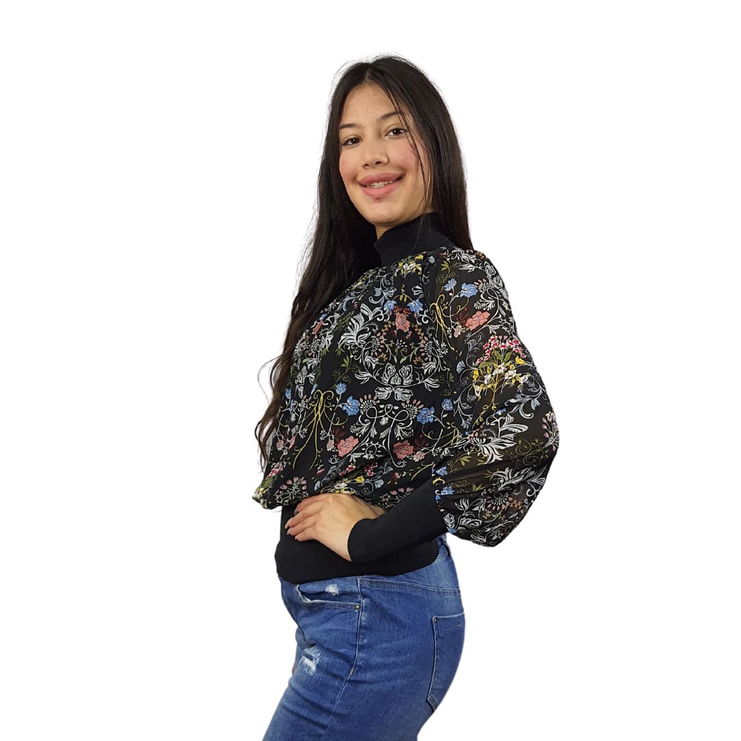 Blusa Vero Moda Negro Style JENNIFER L/S TOP(DR)