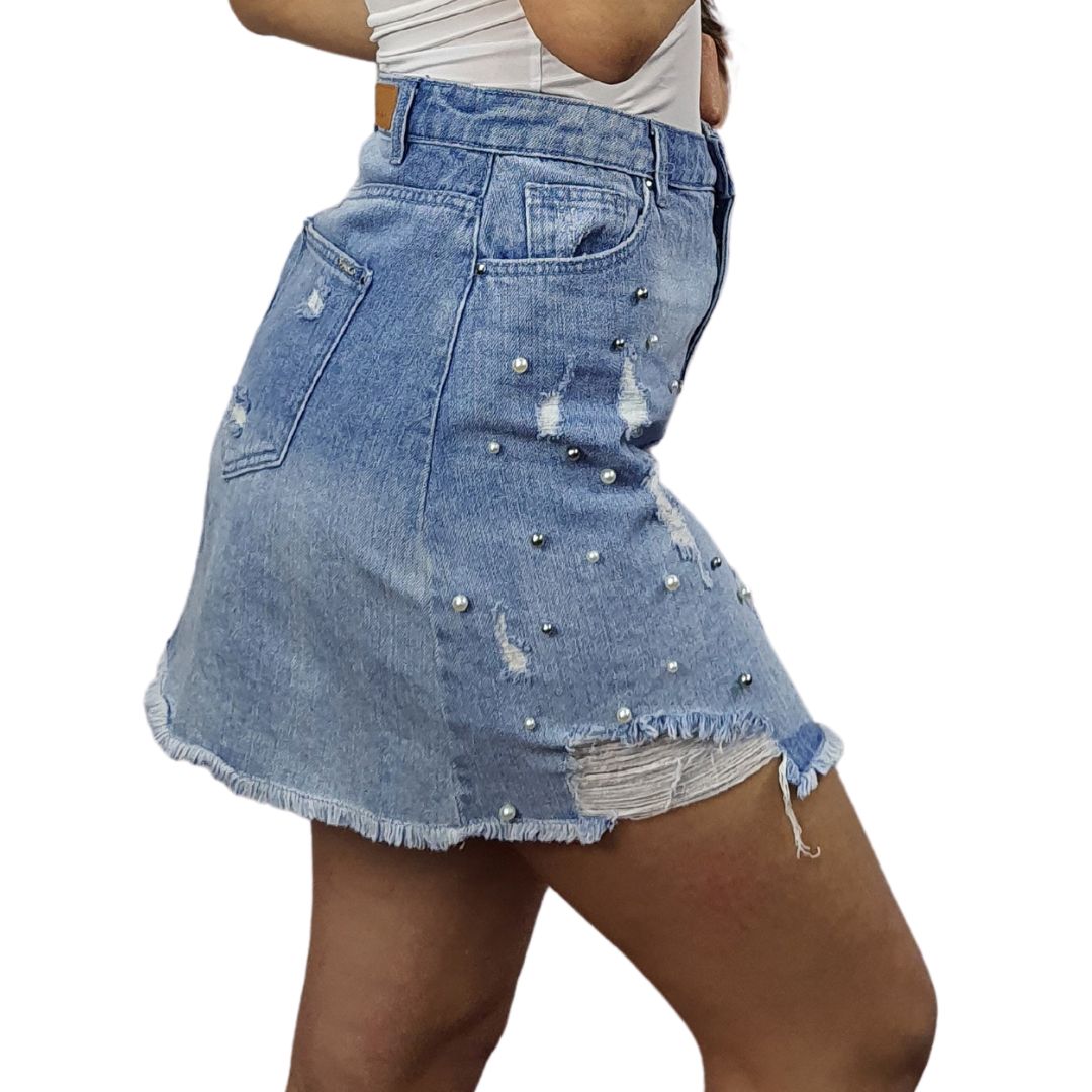 Falda Vero Moda Azul Claro Style CHOICE MICO HW DENIM SKIRT-OR