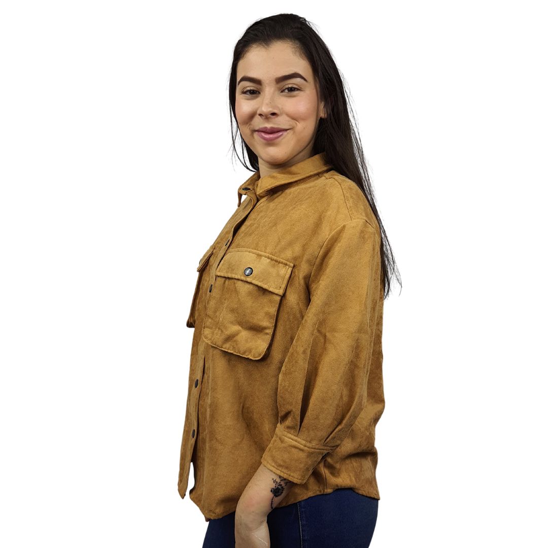 Blusa Vero Moda Beige Style EAGER L/S SHIRT(BN)