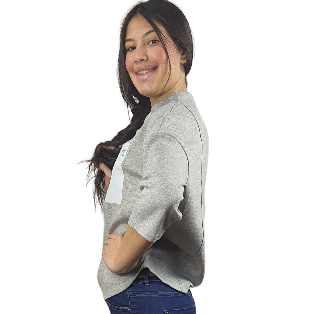 Blusa Vero Moda Gris Style BOM 3/4 TOP(NL)