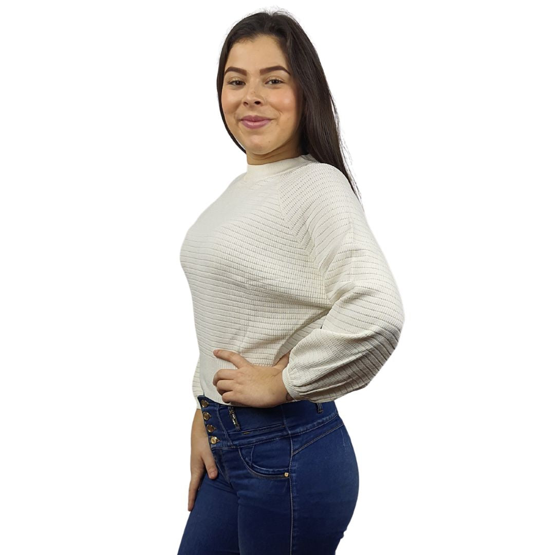 Sweater Vero Moda Blanco Style VEGA L/S KNIT(VMC-UM)