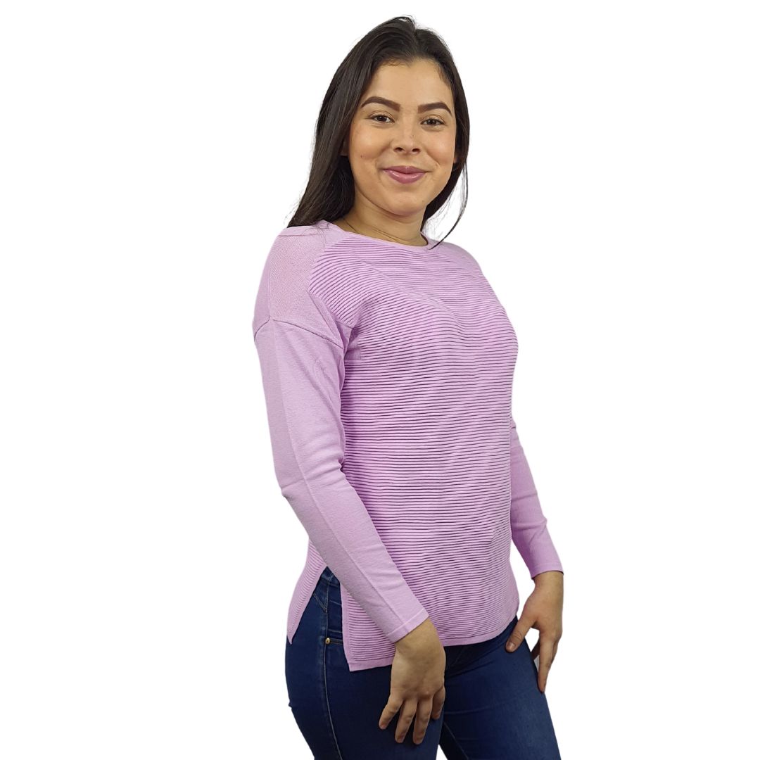 Blusa Vero Moda Lila Claro Style SAMANTHA L/S KNIT(MM)