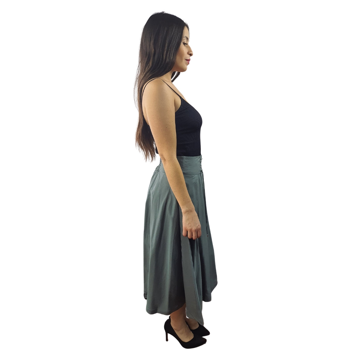Falda Vero Moda Verde Style ARIA SOFT MIDI SKIRT(VMC-LL)