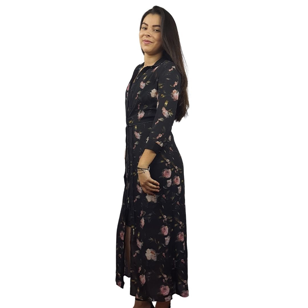 Vestido Vero Moda Negro Style SUZY 3/4 LONG SHIRT SET(RN)