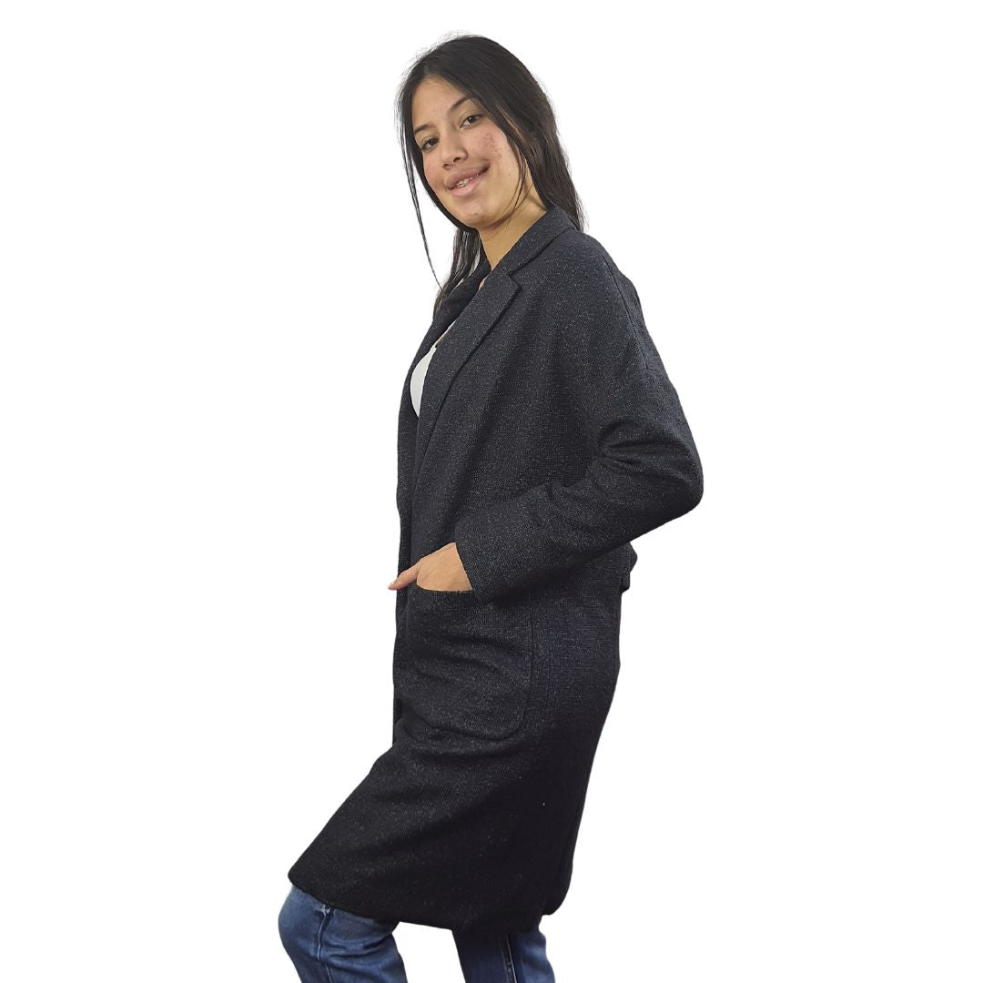 Blazer Vero Moda Azul Oscuro Style MELANGE L/S COAT(EL)