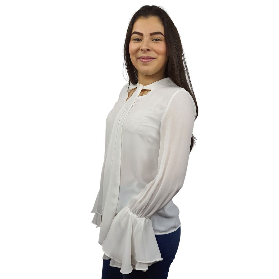 Blusa Vero Moda Blanco Style MELODY L/S WOVEN TOP(VMC-PF)