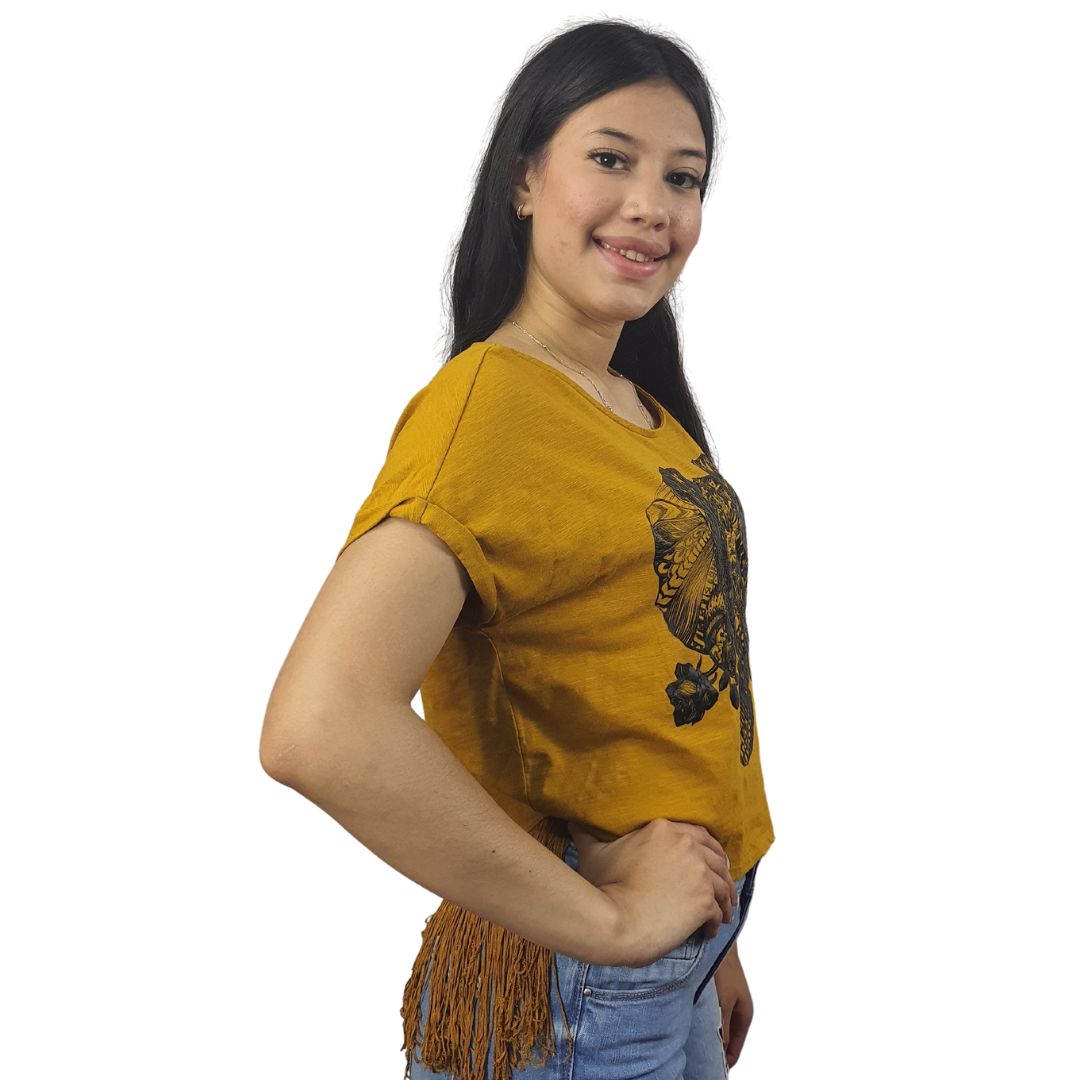Polera Vero Moda Mostaza Style JIMMY BOX S/S TOP(EL)