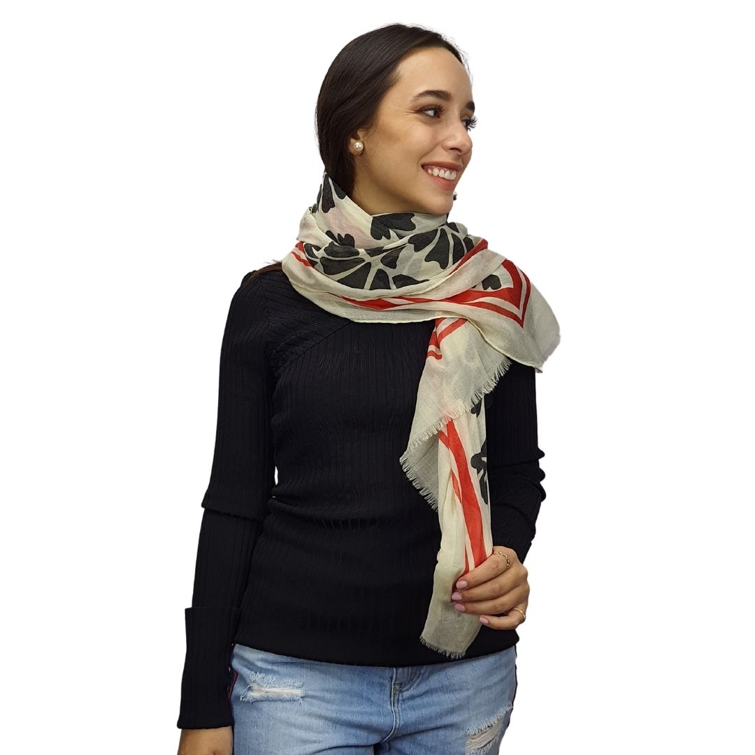 Pashmina Bufanda Rapsodia Geometric Moon Rojo